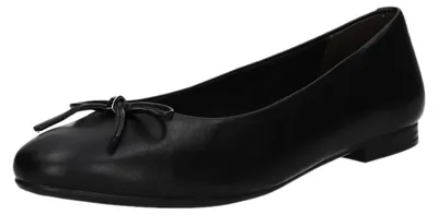 Produktbild von Tamaris Ballerinas aus glattem Kunstleder in Schwarz mit TOUCHit Fußbett und Blockabsatz