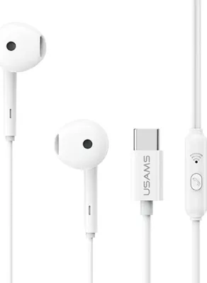 Image de Écouteurs stéréo Usams Ep-50 Usb-C 1,2 m  Blanc