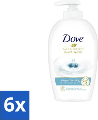 Produktbild von Dove Handseife - Care & Protect - Tiefenreinigung - 250 ml - Vorteilspack - 6 Stücke