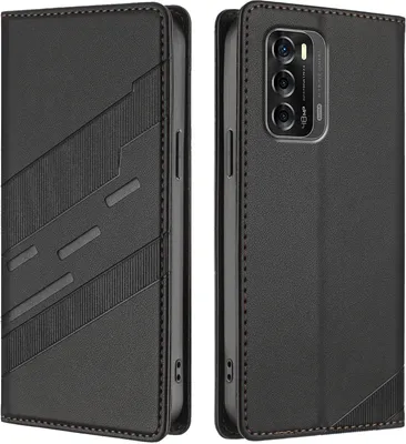 Produktbild von Hülle für ZTE Blade V40, Kunstleder Brieftaschen Handyhülle mit Kartenfach und Standfunktion Schwarz