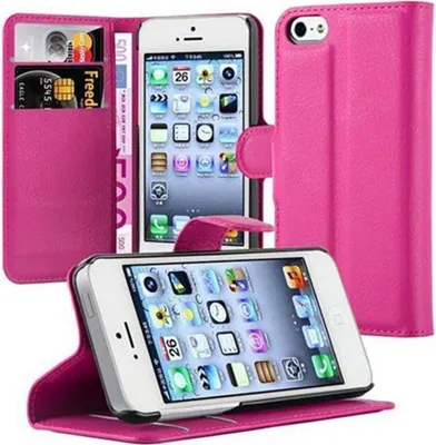 Immagine prodotto di Cadorabo custodia per Apple iPhone 5 / 5S / SE 2016 custodia protettiva in rosa custodia per cellulare cover chiusura magnetica