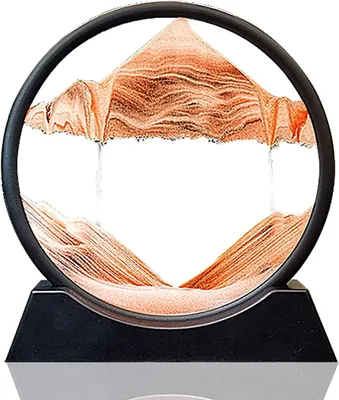 Produktbild von Sandbilder zum Drehen, 3D Dynamisches Sandbild, Fließende Sandmalerei für Büro Desktop, 7 Zoll, Orange