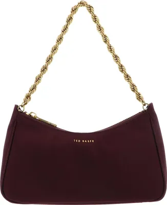 Produktbild von Ted Baker Schultertasche Handtasche Agnise Chain Detail Satin Shoulder Bag Wine weinrot