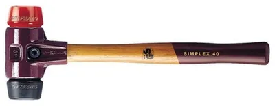 Produktbild von Schonhammer SIMPLEX L.405mm Kopf-Ø 60mm mittelh./hart HO Gum.schw./Plastik rot