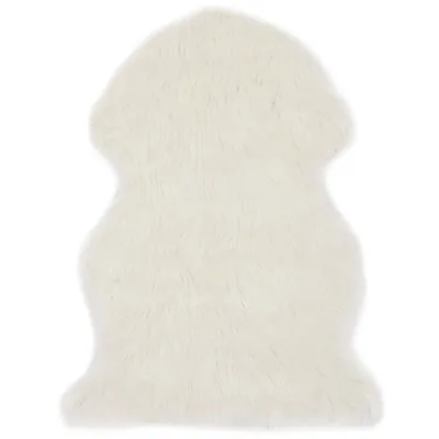 Immagine prodotto di The Living Store Tappeto 60x90 cm in pelle di pecora artificiale bianco