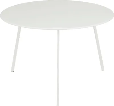 Image de Table d'appoint d'extérieur Mica Decorations Seattle - Table basse ronde - Table pour plantes et table basse - H 38 x Ø 58 cm - Métal - Blanc