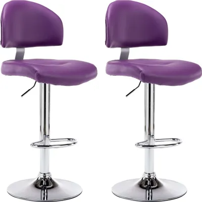 Image de Tabourets de bar lot de 2 violet similicuir