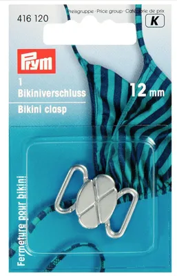 Produktbild von Bikiniverschluss silberfarbig 12 mm