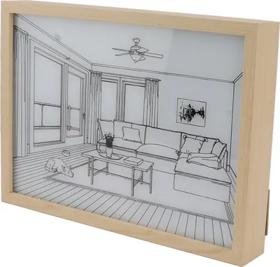 Imagen del producto de Lámpara de pared LED, decoración iluminada, marco de fotos con efecto sombra, pintura con 3 colores y regulable, ideal para dormitorio o sala de estar. Modelo 1