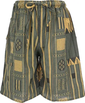 Produktbild von Ethno Yogashorts, Ikat Shorts - Grün, Herren, Baumwolle, Hosen