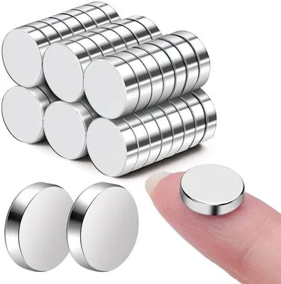 Zdjęcie produktu dla Silne magnesy samoprzylepne – okrągłe magnesy neodymowe 10 x 1 mm, 60 sztuk