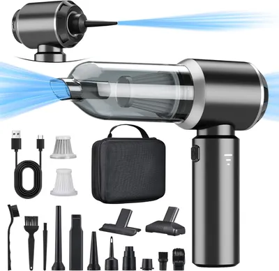Produktbild von 2-in-1 Handstaubsauger Akku 18000PA Kabellos, Auto Staubsauger Stark, Mini Staubsauger 3-Gang, Blasfunktion, USB-C Schnellladung, für Haus, Büro, PC