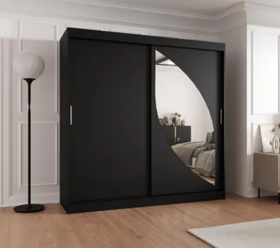 Produktbild von Kleiderschrank 200 cm SUDENA mit Schiebetüren - schwarz