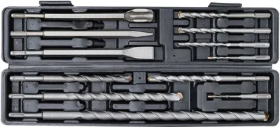 Produktbild von KRAFTMANN 2005 Hammer-Bohrer- und Meisselsatz mit SDS-Schaft, Hartmetallspitze, 12-tlg.