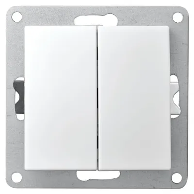 Immagine prodotto di Interruttore McPower serie "Flair", a 2 poli, 250V~/10A, da incasso, bianco, opaco