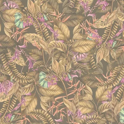 Image de Profhome 394253-GU Papier peint floral jungle mat brun beige 5,33 m2