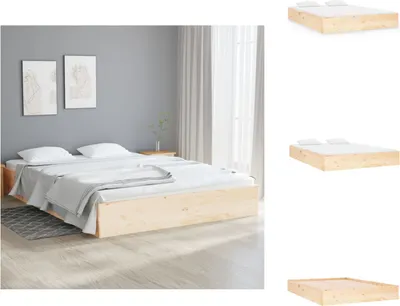 Produktbild von vidaXL Massivholzbett 135x190 cm -  Betten & Bettgestelle