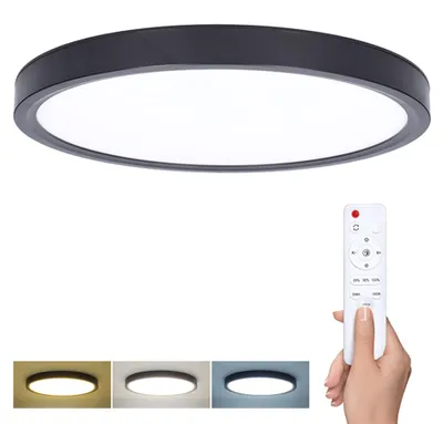 Immagine prodotto di Plafoniera LED 300mm 36W 3-6000K CCT+DO 2700lm IP20 nero SOLIGHT WO8018