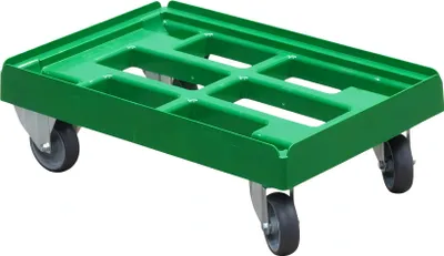 Produktbild von Transportroller 600 x 400 mm - Typ A - 2 Bock- und 2 Lenkrollen Farbe: grün