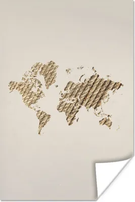 Produktbild von MuchoWow® Poster Weltkarte - Seil - Design 120x180 cm - Kunstposter