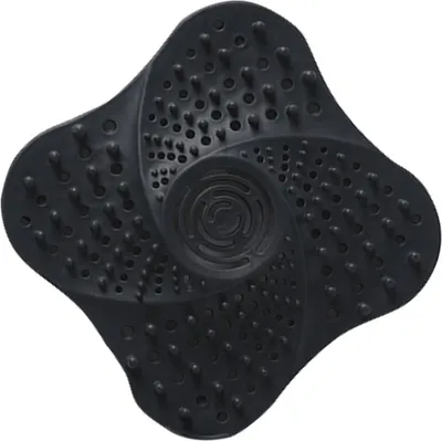 Image de Filtre à cheveux pour drain de douche réutilisable en silicone pour la salle de bain et la cuisine Noir