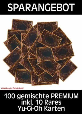 Produktbild von 100 gemischte PREMIUM inkl. 10 Rares Yu-Gi-Oh Karten