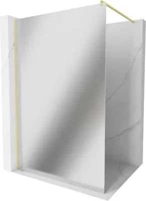 Obrázek produktu pro Mexen Kioto sprchová stěna Walk-in 110 x 200 cm, zrcadlo 8 mm, zlatě kartáčovaná - 800-110-101-55-50