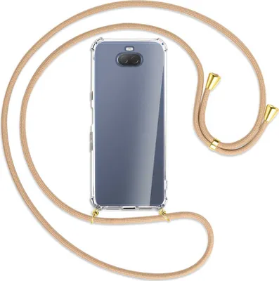 Produktbild von Handykette Backcover-Schutzhülle mit Band (Metall goldfarben) für Sony Xperia 10 - beige