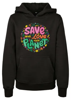 Produktbild von Mister Tee - "Save And Love" Kapuzenpullover für Kinder TN3337 (158-164) (Schwarz)