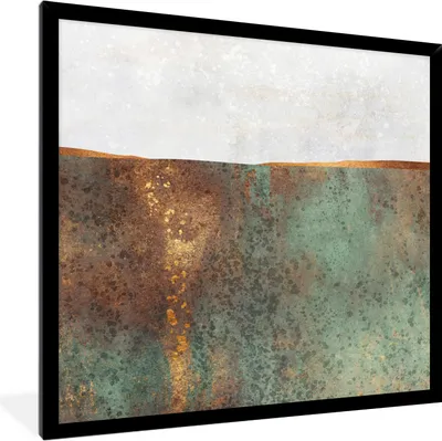 Produktbild von MuchoWow® Gerahmtes Poster Abstrakt - Luxus - Gold 40x40 cm - Poster mit Schwarzem Bilderrahmen Wandposter Rahmen Foto Bilder - Mit Rahmen - Wanddekoration Schlafzimmer