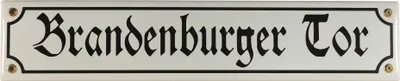 Produktbild von Strassenschild Brandenburger Tor 40x8 cm Berlin Souvenir Email Strassen Schild Emaille