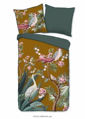 Produktbild von Descanso Bettwäsche mit einer biese und Blumen - 135x200 cm  - 100% Bio Baumwolle