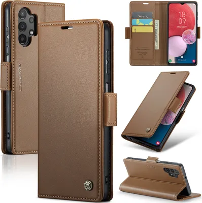 Obrázek produktu pro Pouzdro Galaxy A13, kožené peněženkové pouzdro s funkcí stojánku pro Samsung Galaxy A13 / A04S / A04 / M13 5G Brown