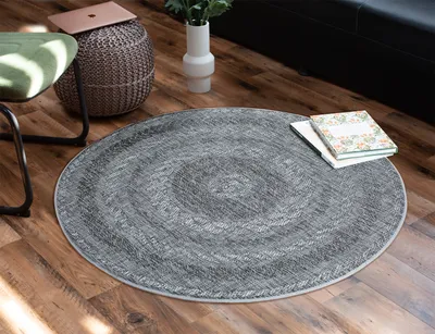 Produktbild von In- & Outdoor Teppich Rund VITO Anthrazit, Ø120 cm