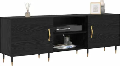 Produktbild von "Winterschlussverkauf "TV-Tisch/TV-Schränk Skandinavisch - CLORIS - Fernsehenschrank - Schwarz Eichen-Optik 150 x 30 x 50 cm Holzwerkstoff - DEMöbel1829161