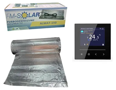 Produktbild von 8m² Elektrische Fußbodenheizung 150W/m² elektro Bodenheizung ALU + Thermostat Touch Color WiFi