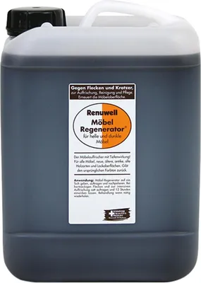 Produktbild von RENUWELL Möbel-Regenerator 5000 ml Gegen Flecken und Kratzer. Zur Auffrischung, Regeneration, Pflege und Schutz. Der Möbelauffrischer mit Tiefenwirkung., 20116