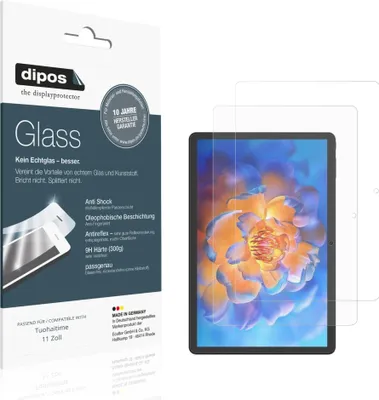 Produktbild von 2x Schutzfolie für Tuohaitime 11 Zoll matt - Anti-Shock 9H Folie dipos Glass Kunststoffglas