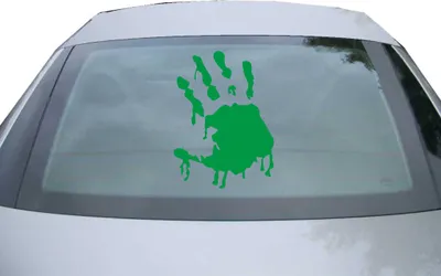 Produktbild von Indigos UG - Aufkleber Heckscheibe & Motorklappe DE2022 - grün - 600x436 mm - Zombie Hand - Auto Scheiben Fenster Heckklappe Tuning Racing JDM - Die cut
