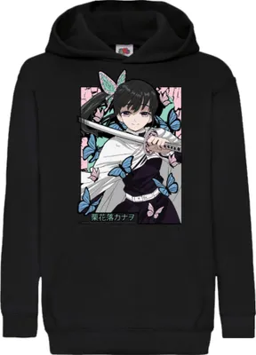 Obrázek produktu pro Dětská Mikina S Kapucí Anime Manga Demon Anime Slayer Kanao Tsuyuri 01 Kanao, 12-13 Jahr - 152 / Černá
