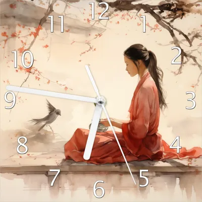 Produktbild von Wallario Design Wanduhr Herbstliche Stille aus Echtglas, Größe 20 x 20 cm