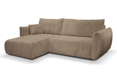Produktbild von GOLDSTOFF Ecksofa L-Form | Modernes Schlafsofa mit Schlaffunktion & Bettkasten | Eleganter Cord-Bezug in 10 Farben | Komfortables Eckschlafsofa