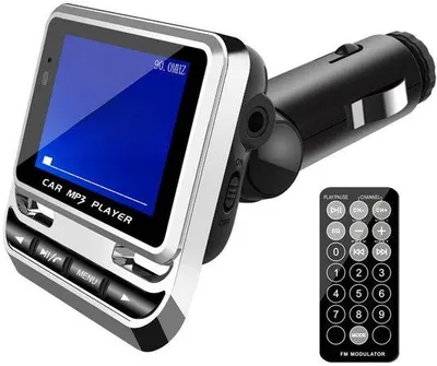Obrázek produktu pro Autopřijímač FM s mikrofonem, adaptérem Bluetooth, USB nabíječkou, 3,5mm AUX vstupem a slotem pro TF kartu.