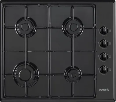 Immagine prodotto di Piano cottura a gas OCEANIC, 4 fuochi, larghezza 58 cm, 3000 W, smalto nero