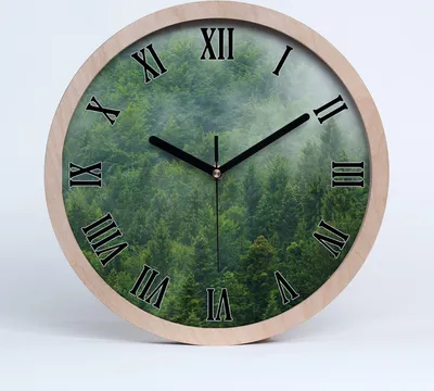 Produktbild von Holzuhr 25fi cm wanduhr - schwarze Spitzen - geheimnisvollen Wald