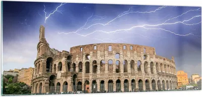 Produktbild von Bilder auf glas - Italien Architektur Kolosseum Tourismus - 100x40cm - Glasbilder - Wandbilder - Kunstdruck - Wanddekoration aus Glas - Glas Bilder - Wandbild auf Glas - GAB100x40-2505
