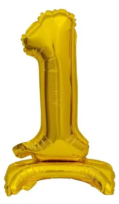 Image de Ballon transparent chiffre 1 or debout