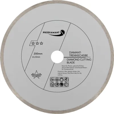 Zdjęcie produktu dla PRODIAMANT Diamentowa tarcza tnąca do płytek 200 mm x 22,23 mm