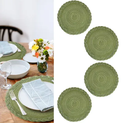 Geflochtene Platzsets 4er-Set 38 cm Baumwoll-Polyester