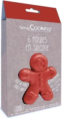 Image de 6 moules en silicone pour bonhomme de pain d'épice